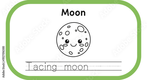 Cute Moon Coloring Page for Kids Learning