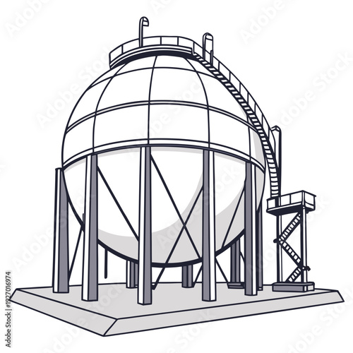 A large metal dome shaped structure on a concrete base