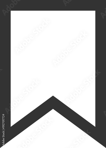 A simple, minimalist black bookmark icon representing saved items or favorites on a digital interface