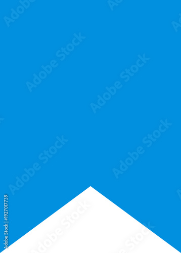 A stark, minimalist representation of a mountain peak against a vibrant blue sky, evoking a sense of adventure and simplicity