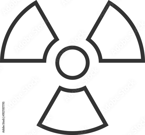 A simple, clean outline of the universal radioactive hazard symbol, representing danger and nuclear energy