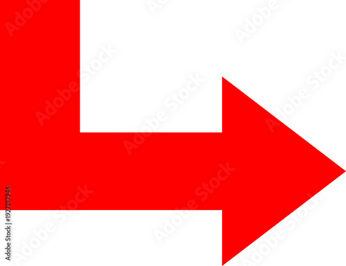 A bold red arrow points to the right, indicating direction or progress against a stark black background
