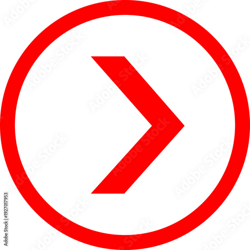 A bright red arrow pointing to the right, enclosed within a red circle, symbolizing forward movement or next step