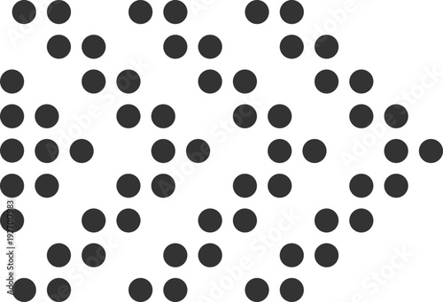 A dark, abstract background composed of repeating dark gray circles arranged in a geometric, pixelated pattern that suggests digital data or a network