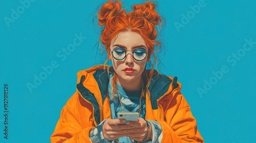 Young woman using smartphone for social media and digital communication