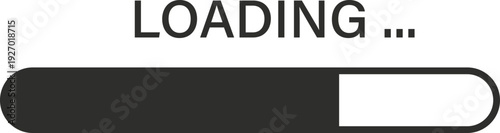 A simple graphic displaying a loading bar with the word LOADING and ellipsis, indicating a process is underway and waiting for completion