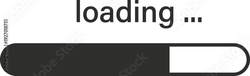 A simple graphic displaying a loading bar with text and ellipsis, signifying an ongoing process or data transfer