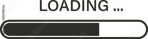 A visual representation of a loading bar with the word LOADING and ellipsis indicating a process is underway