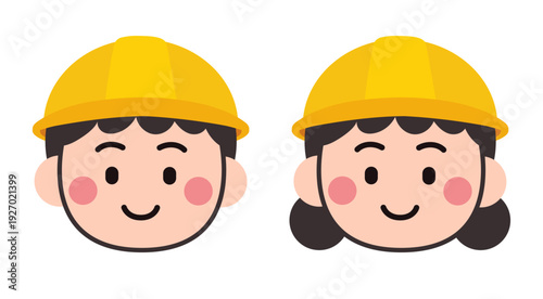 Cute Construction Worker Character Illustration