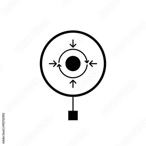 Focus Target Icon with Arrows and Center Dot