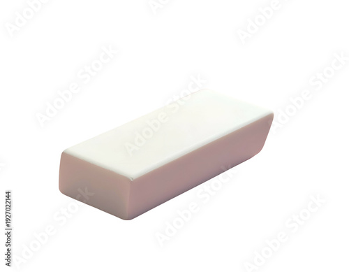 Rectangular white solid object, isolated on black