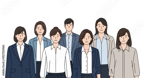 Diverse Group of Professionals Standing Together Confidently.