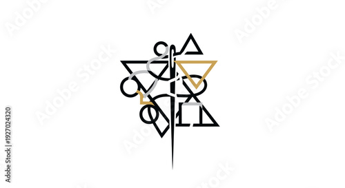 Geometric Shapes Overlapping Abstract Design Element.