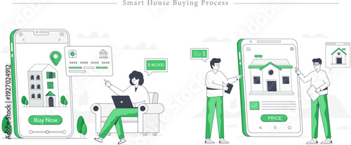 Smart House Buying Process With Online Property Search And Digital Confirmation