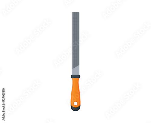 Metal Hand File Tool Illustration On White