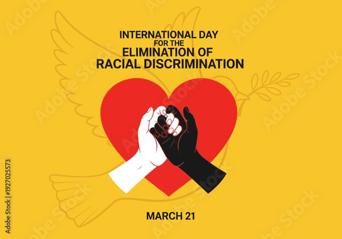 International day for the elimination of racial discrimination poster with hands