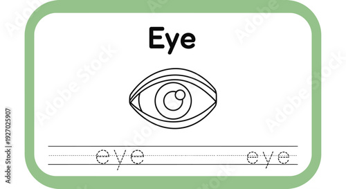 Eye tracing worksheet for kids, learning and education