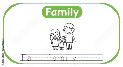 Family Illustration: Parents and Child Together