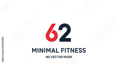 Minimal Fitness Logo with Number Sixty Two.