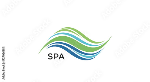 Spa Logo Design with Wavy Lines.