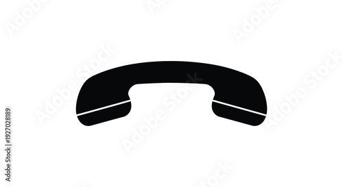 A minimalist depiction of a black telephone handset against a white background a striking silhouette high quality professional