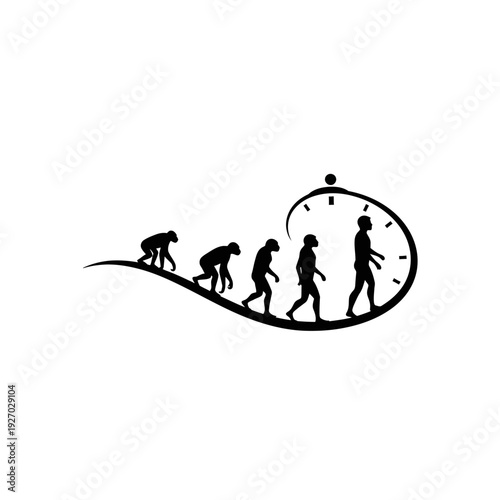 Human Evolution Timeline, Monkey to Man, Clock Spiral