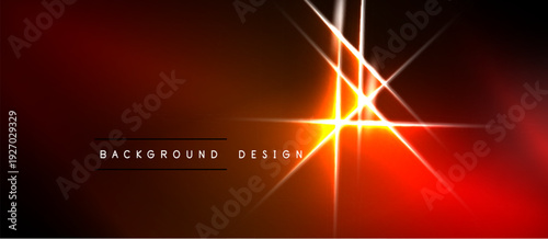 Dark red background features bright light flares. Text reads background design in white lettering. Simple, modern aesthetic.