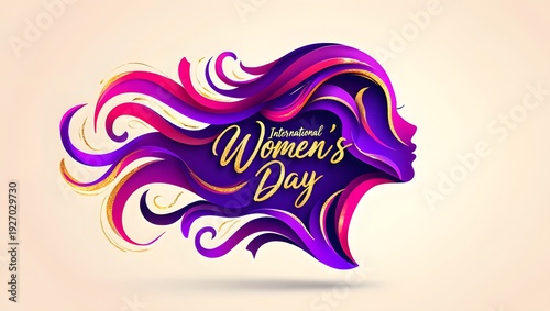 Diverse Women Profiles with Gradient Background International Women’s Day Poster