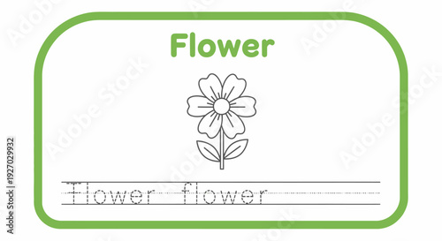 Flower Tracing Worksheet for Kids: Practice Writing