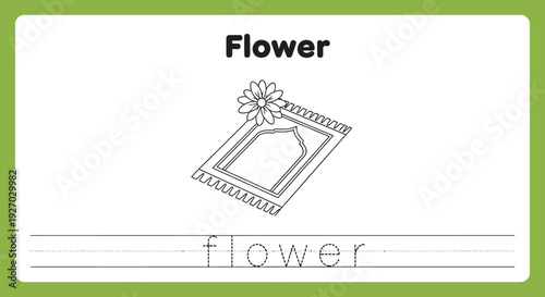 Flower tracing worksheet for kids. Educational game.