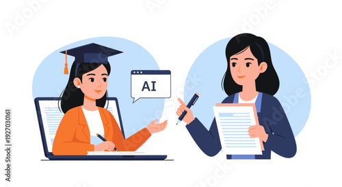 AI in Education: Graduate Student Uses AI Assistant for Online Writing, Interacting with Instructor on Academic Integrity and E-Learning