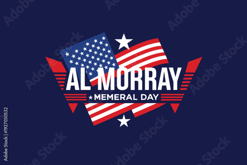 A patriotic vector graphic illustration for Memorial Day with American flag design
