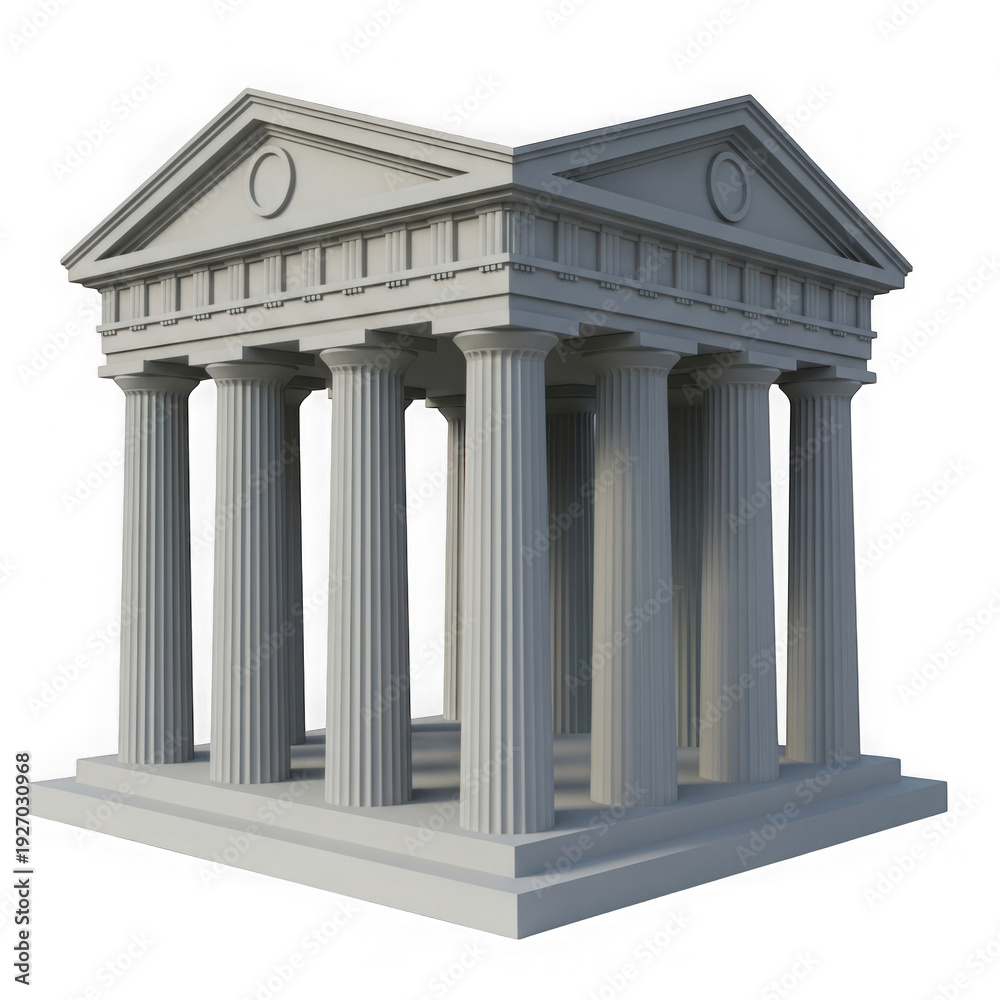 Obraz premium A miniature model of an ancient greek temple with columns