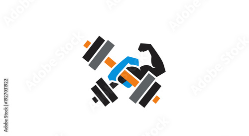 Dumbbells with Flexed Arm Illustration Design.