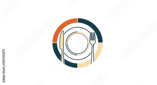 Simple Table Setting with Utensils and Plate.