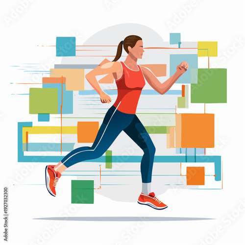 Healthy Woman Running For Fitness And Wellness