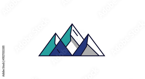 Stylized Mountain Peaks Graphic Illustration.