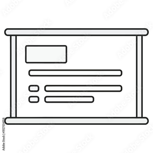 Simple outline of a presentation board with bullet points
