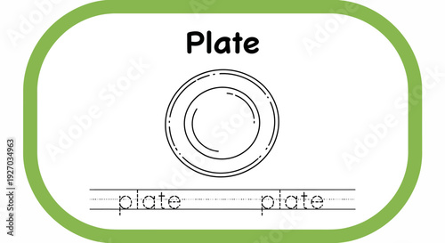 Plate tracing worksheet for kids education