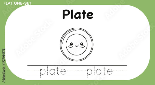 Plate tracing worksheet for kids learning to write
