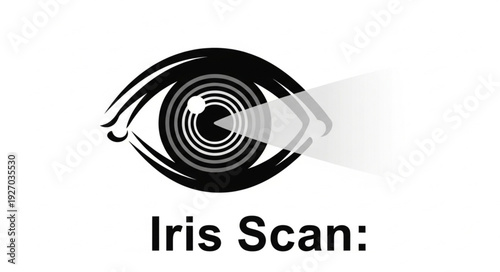 Eye scan technology illustration, security and biometric identification concept.