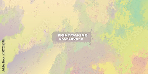 Abstract pastel background with text reading printmaking background
