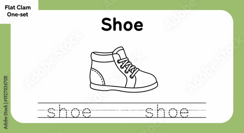 Shoe tracing worksheet for kids learning to write