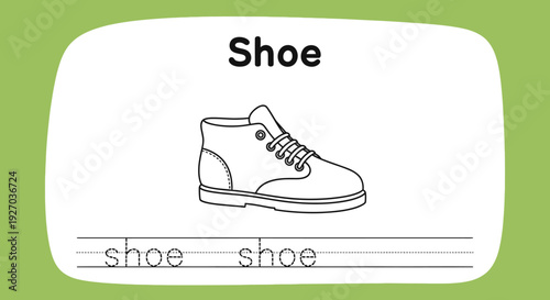 Shoe worksheet for kids learning to write