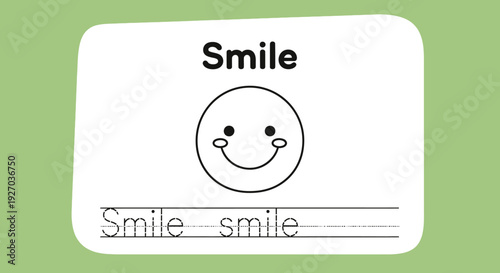 Smile practice tracing worksheet for kids