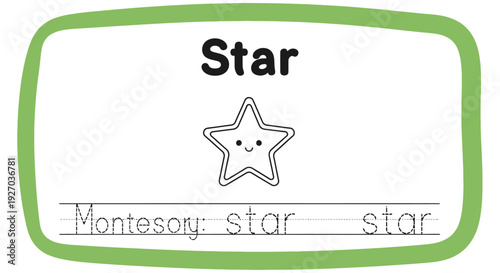 Star Tracing Worksheet for Kids Learning