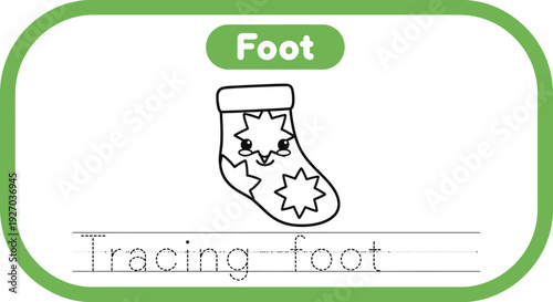 Tracing Foot: Kawaii Sock for Kids Learning