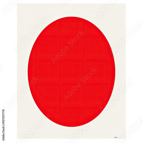 A centered red circle dominates a white square, like a flag