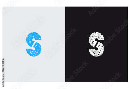 letter S logo technology connection