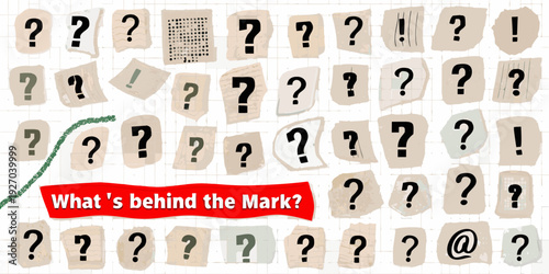 Collage of question marks exclamation points and a hidden message